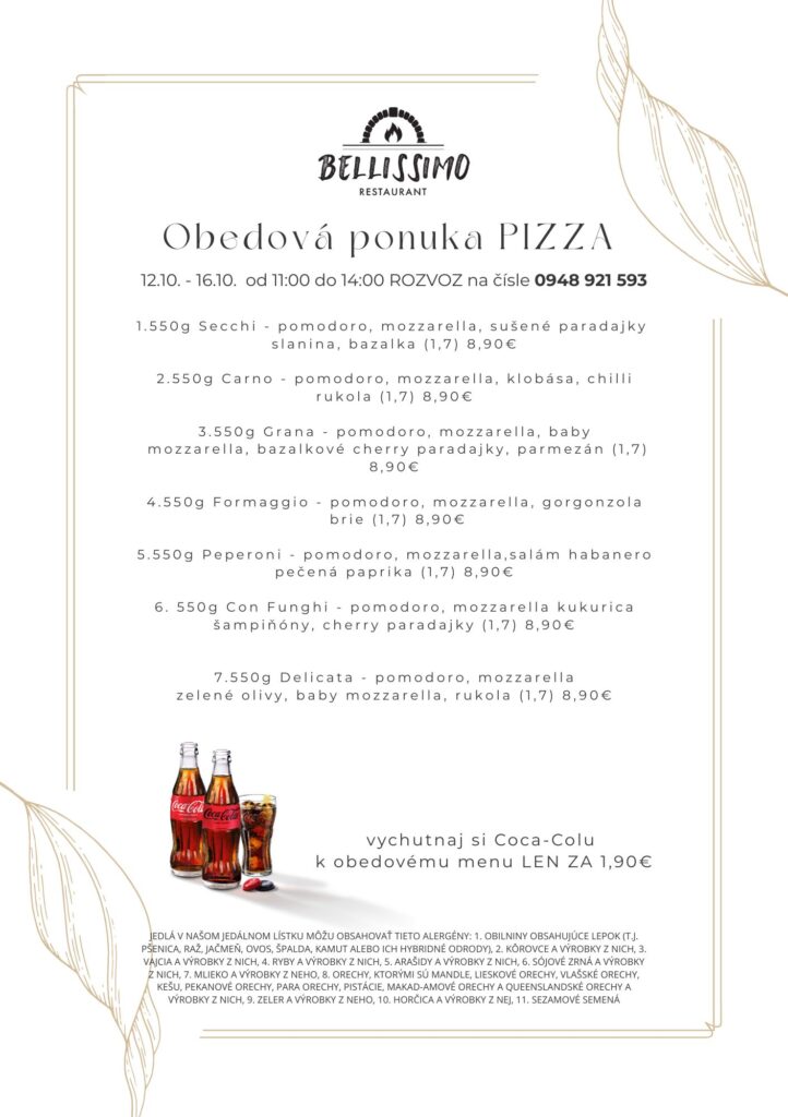 Pizza menu image